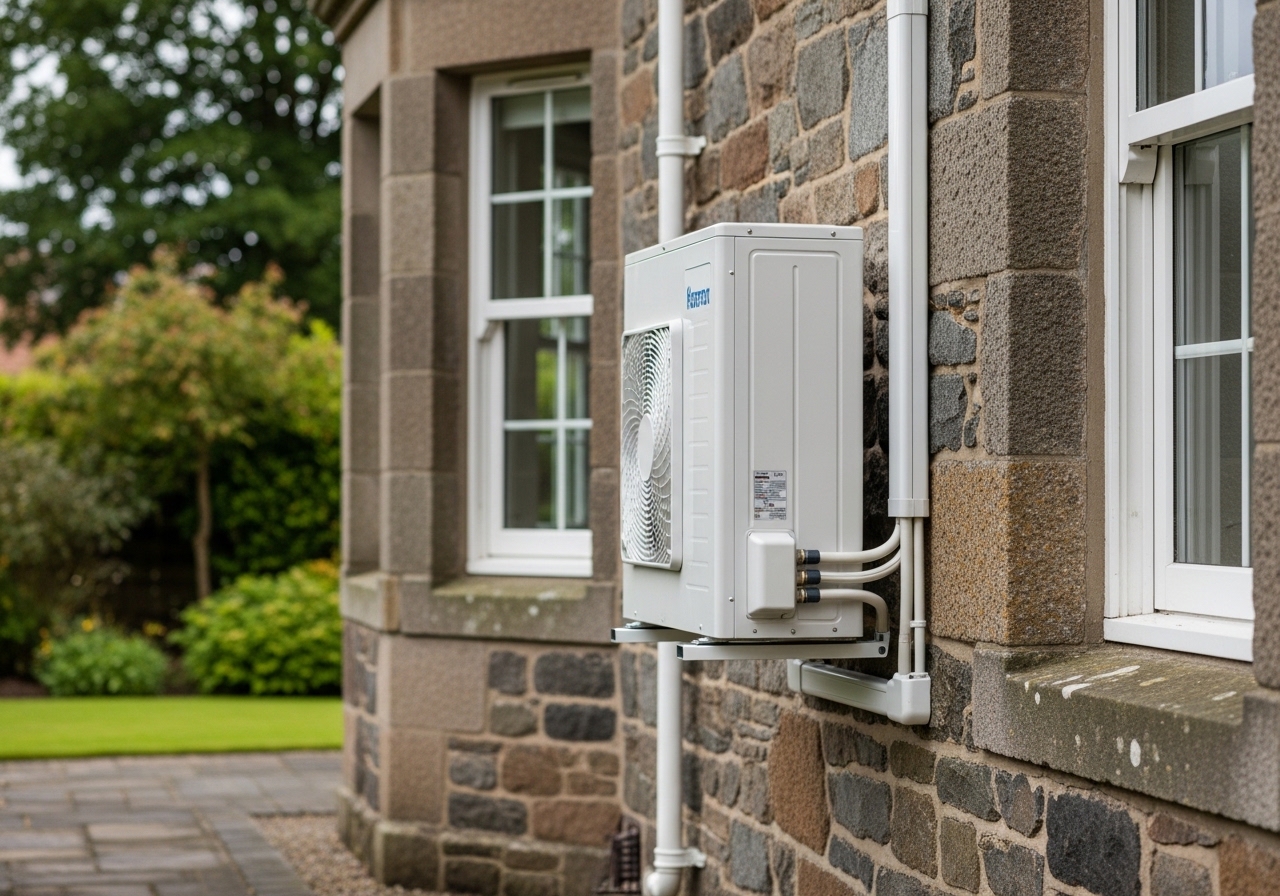 Air source heat pump installed on Aberdeen home